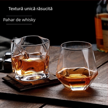 Pahar de bere whisky transparent colorat în formă specială, pahar de uz casnic în formă specială, pahar de băut cu aspect deosebit