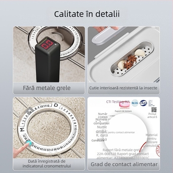 Recipient pentru orez Jiabanshou pentru uz casnic, recipient sigilat pentru orez rezistent la insecte și umiditate, cutie specială de depozitare, borcan pentru depozitarea făinii și tăițeilor încorporate