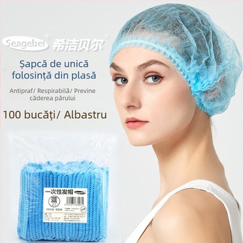 Capac de unică folosință cu bandă, capac anti-praf, nețesut, capac de lucru pentru salon de înfrumusețare, capac de bucătărie rezistent la ulei și fum, 100 bucăți