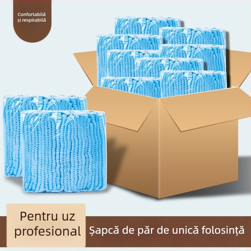 Capac de unică folosință cu bandă, capac anti-praf, nețesut, capac de lucru pentru salon de înfrumusețare, capac de bucătărie rezistent la ulei și fum, 100 bucăți