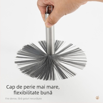 Perie de curățare a oalei din oțel inoxidabil cu mâner lung pentru oală, perie de bucătărie extinsă pentru oală de spălare, perie de decontaminare