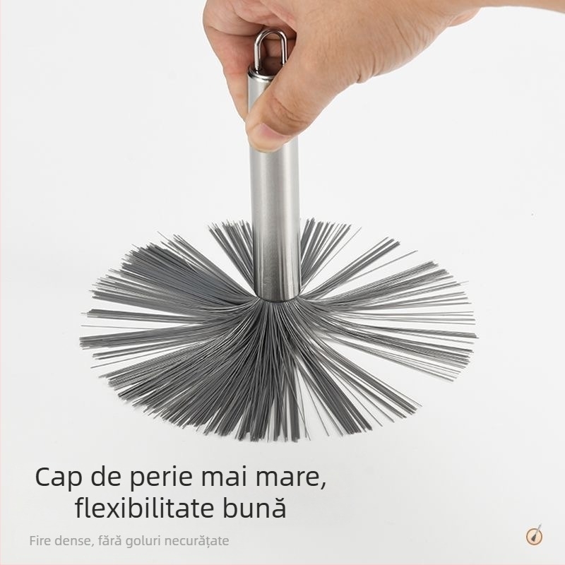 Perie de curățare a oalei din oțel inoxidabil cu mâner lung pentru oală, perie de bucătărie extinsă pentru oală de spălare, perie de decontaminare