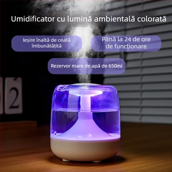 Umidificator de aer transfrontalier mini umidificator dormitor de uz casnic aparat mic de aromaterapie lampă de tavan mută pentru birou dormitor