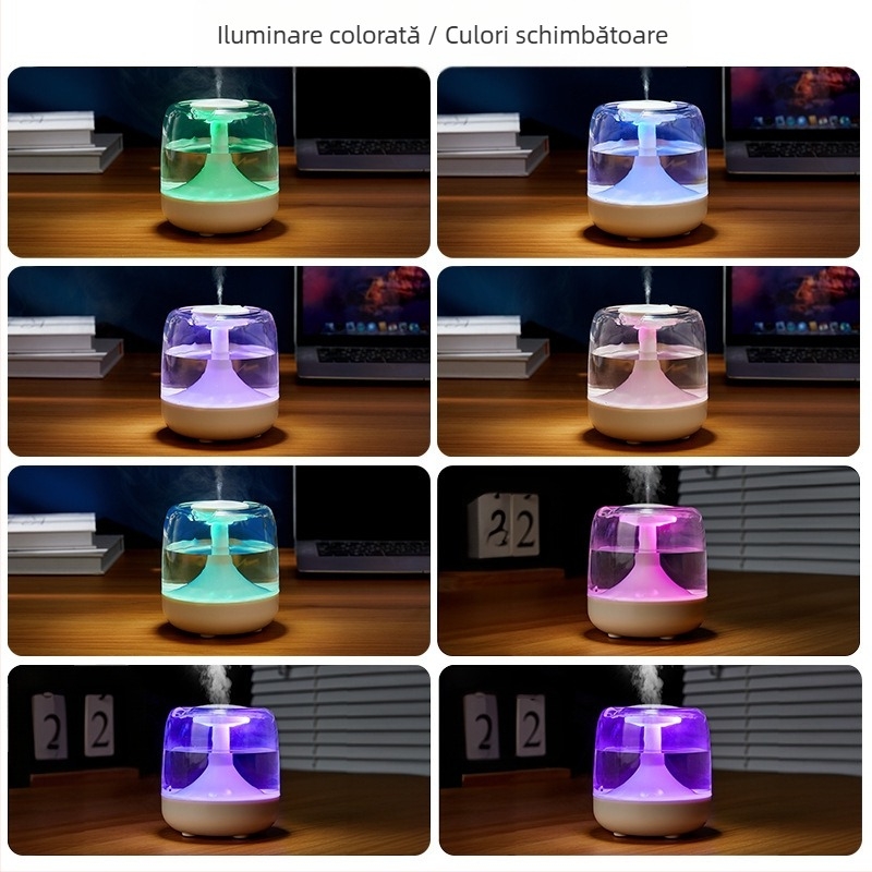 Umidificator de aer transfrontalier mini umidificator dormitor de uz casnic aparat mic de aromaterapie lampă de tavan mută pentru birou dormitor