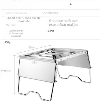 Oțel inoxidabil pliabil multifuncțional parbriz rezistent la vânt grătar aragaz cap suport portabil picnic oală raft
