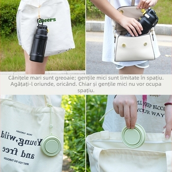 Cupă de apă pliabilă portabilă, portabilă, cu compresie, pentru apă de gură, silicon, călătorie în aer liber, camping, cană, grad alimentar, pliabilă, pentru dinți