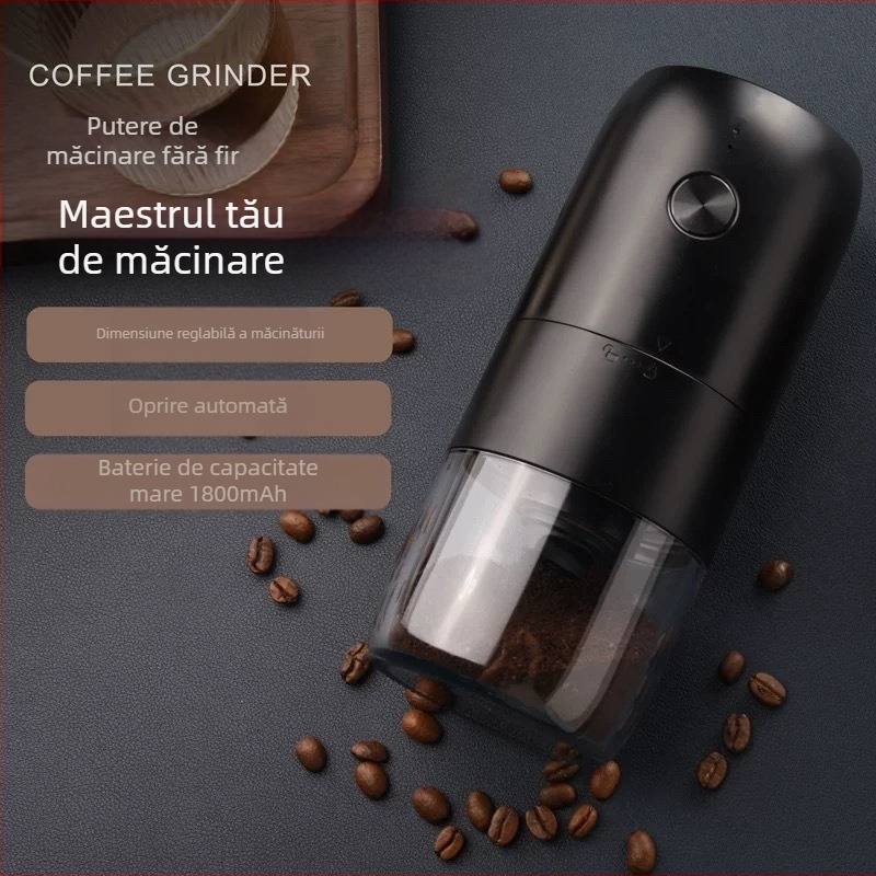 Râșniță de cafea portabilă pentru camping, mașină de cafea, râșniță de cafea cu încărcare USB, râșniță electrică de cafea