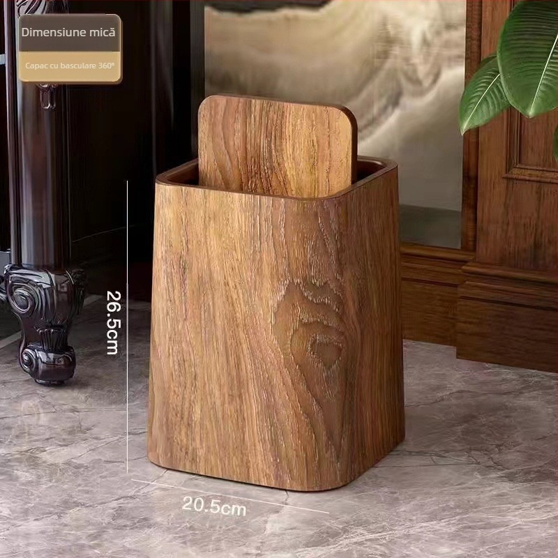 Coș de gunoi din imitație de lemn vintage, masă de cafea, cameră de ceai, bucătărie, baie, capacitate mare, coș de hârtie, găleată din plastic