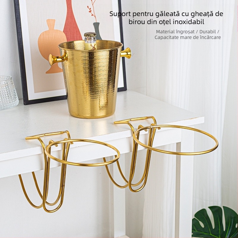 Nou îngroșat din oțel inoxidabil desktop high rack depozitare bar Ktv gheață găleată suport șampanie găleată vin roșu găleată gheață