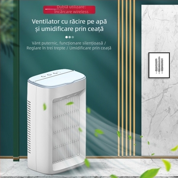 Răcitor de aer de uz casnic cu dublu ventilator cu atomizare, umidificare, ventilator rece cu dublă utilizare, pentru birou, pentru dormitorul studențesc, refrigerare, ventilator rece mic
