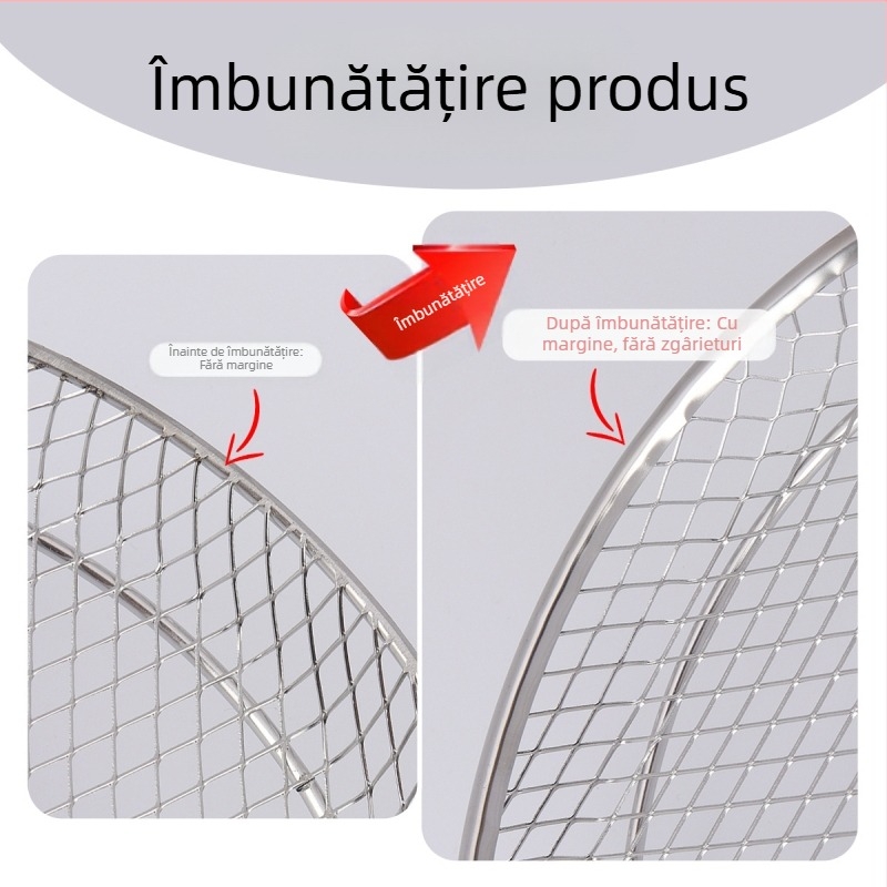 Plasă de grătar rotundă din oțel inoxidabil pentru camping în aer liber, uscare cu ulei multifuncțională, suport de uscare pentru grătar, stivuite în trei straturi