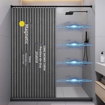 Perdea de duș magnetică pliabilă, costum pentru baie, perdea pentru ușă, toaletă, perdea invizibilă pentru despărțire, impermeabilă, mucegăită, vânzări directe din fabrică