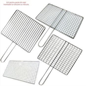Producător en-gros Clește de pește la grătar din oțel inoxidabil Clește de plasă pentru grătar Plasă de grătar în aer liber Plasă de grătar pătrată Grill Instrumente pentru grătar