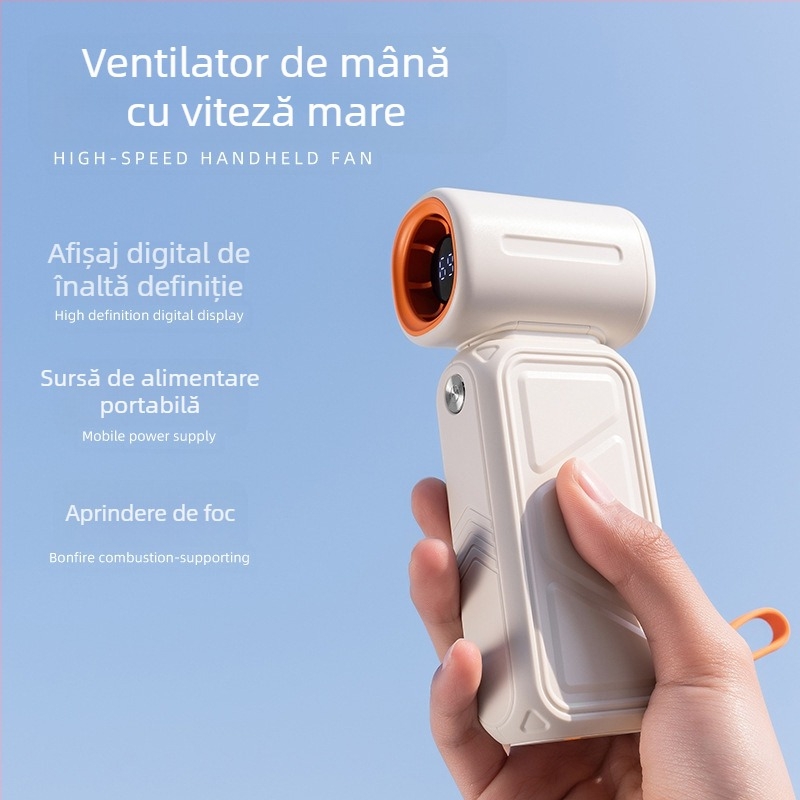 Ventilator de gât fără lamă transfrontalier cu afișaj digital, ventilator turbo, pliabil, portabil, generator de logo-uri