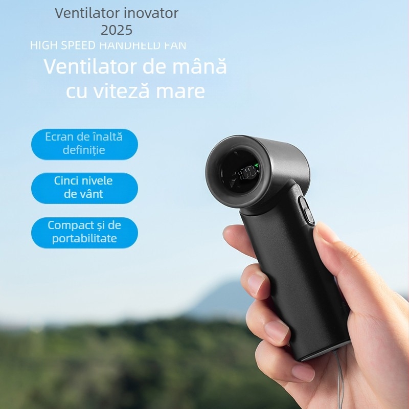 Ventilator de gât fără lamă transfrontalier cu afișaj digital, ventilator turbo, pliabil, portabil, generator de logo-uri