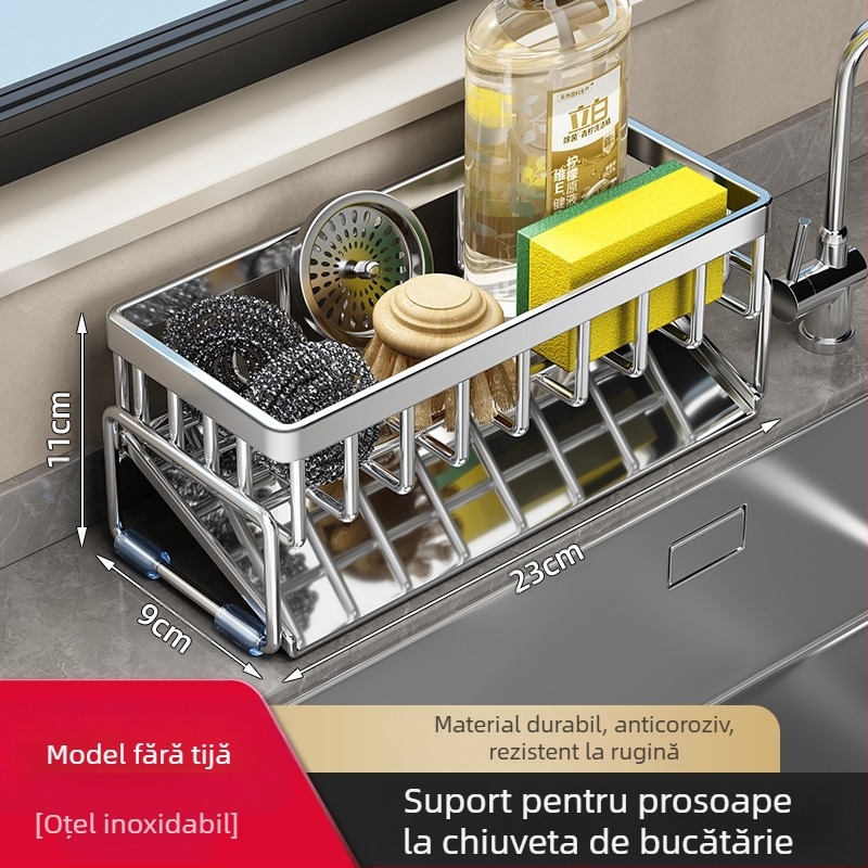 Raft de depozitare pentru bucătărie, raft de uscare pentru chiuvetă, robinet din oțel carbon, pentru spălarea și curățarea vaselor, raft de depozitare cu bile din sârmă de oțel, artefact