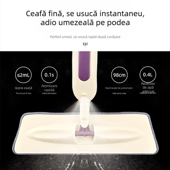 Mop cu pulverizare fără îndoire, Mop plat rotativ, Mop leneș fără îndoire, Spray dezinfectant, Spray ușor umed, Mop cu pulverizare orizontală