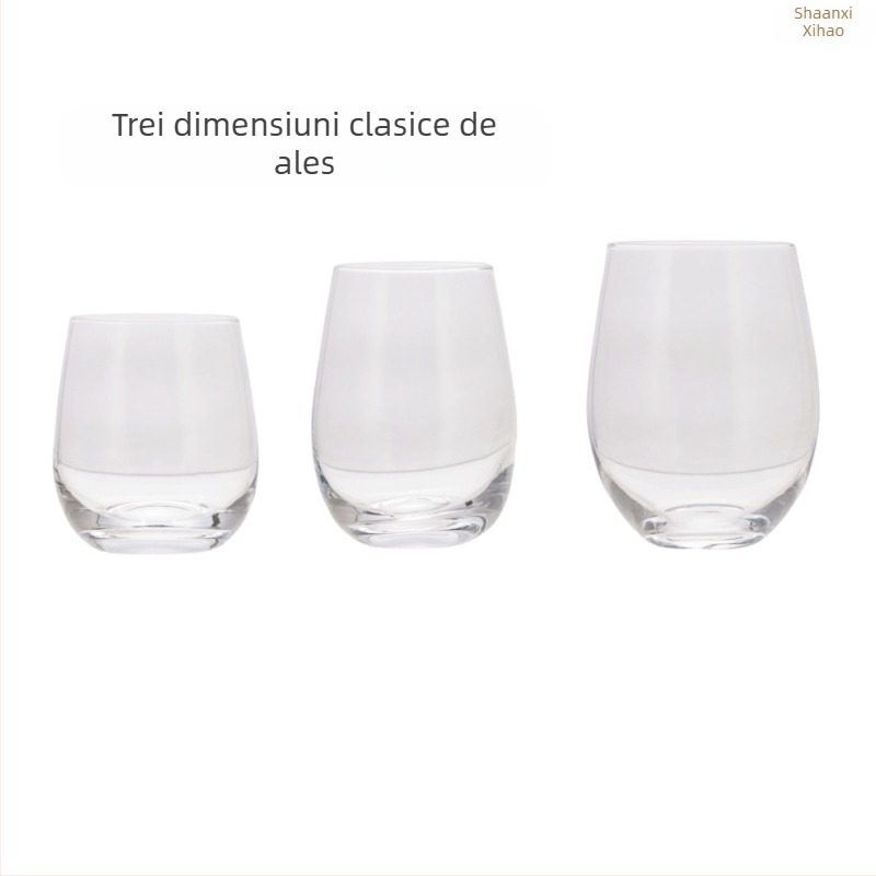 Pahar de vin roșu în formă de ou, fără aderență, pentru aromaterapie, lumânare în formă de ou, 16 oz, din sticlă transparentă vopsită prin pulverizare electrolizată