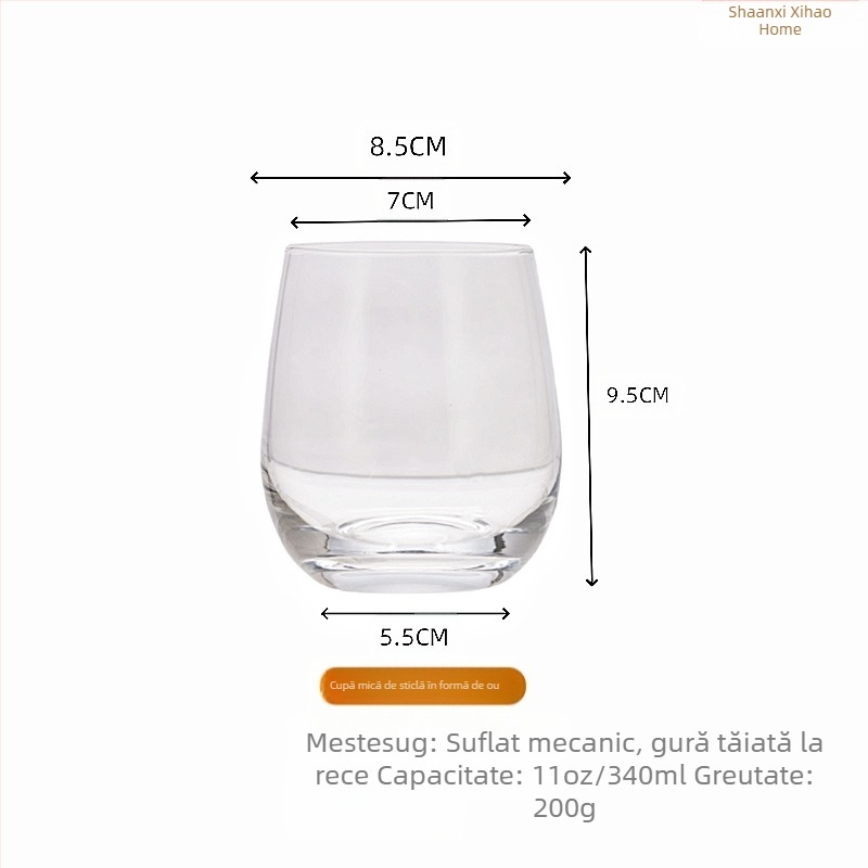 Pahar de vin roșu în formă de ou, fără aderență, pentru aromaterapie, lumânare în formă de ou, 16 oz, din sticlă transparentă vopsită prin pulverizare electrolizată