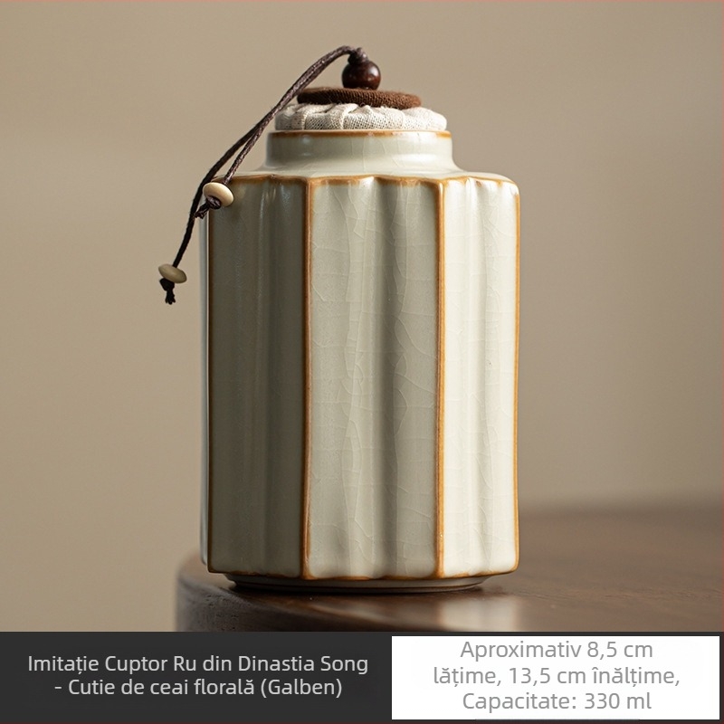 Borcan de ceai Dehua Ru, borcan ceramic de ceai, sigilat, de uz casnic, portabil, chinezesc, pentru depozitarea ceaiului
