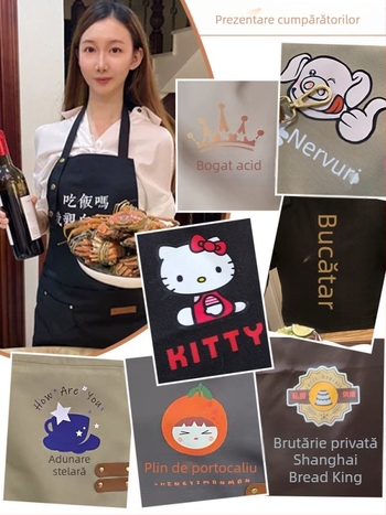 Șorț din pânză impermeabilă, imprimare logo, catering dedicat, barista, ceai cu lapte, manichiură, salopetă de bucătărie pentru femei