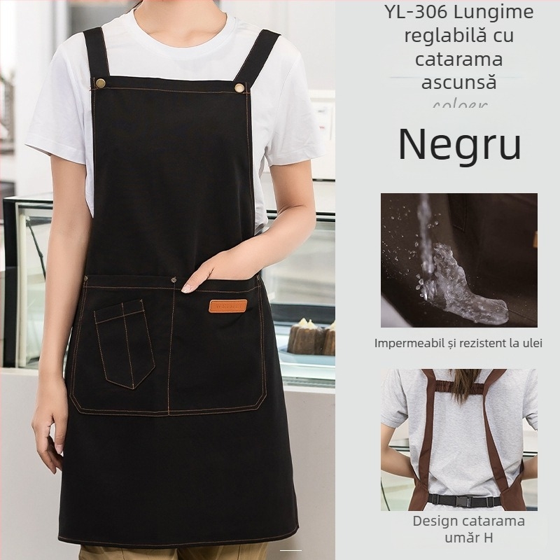 Șorț din pânză impermeabilă, imprimare logo, catering dedicat, barista, ceai cu lapte, manichiură, salopetă de bucătărie pentru femei