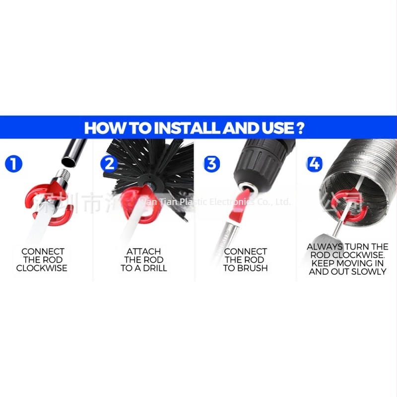 Kit de curățare a ventilației pentru uscător de coș de fum flexibil cu perie de găurit electric și accesorii pentru găurit