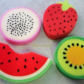 Desene animate baie curățare burete portocală dulce căpșuni pepene galben mango vase burete prosop de baie pentru copii en-gros