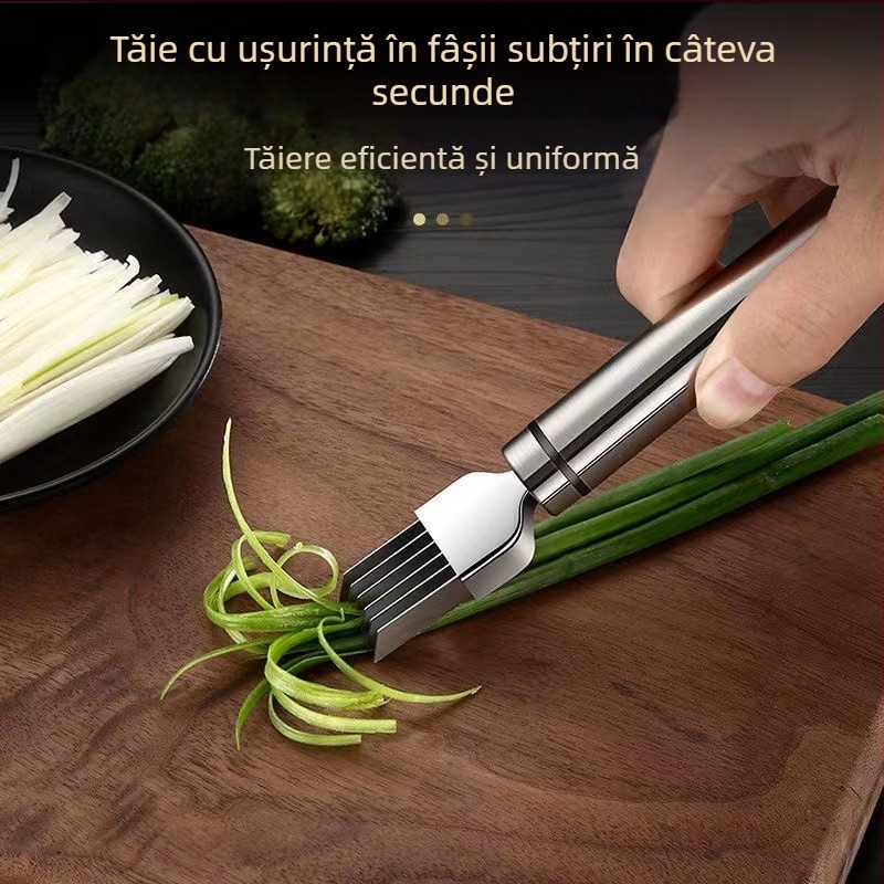 Cuțit multifuncțional pentru tăierea ceapei din oțel inoxidabil, răzuitor, rindea pentru ceapă, muguri de usturoi, tăiere, gadgeturi de bucătărie