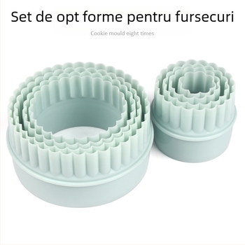 Mufă de biscuiți din plastic PP, cu opt piese, pentru tartă cu ou, inel de mousse, tort cu ananas, flori tăiate, copt, mufă de biscuiți