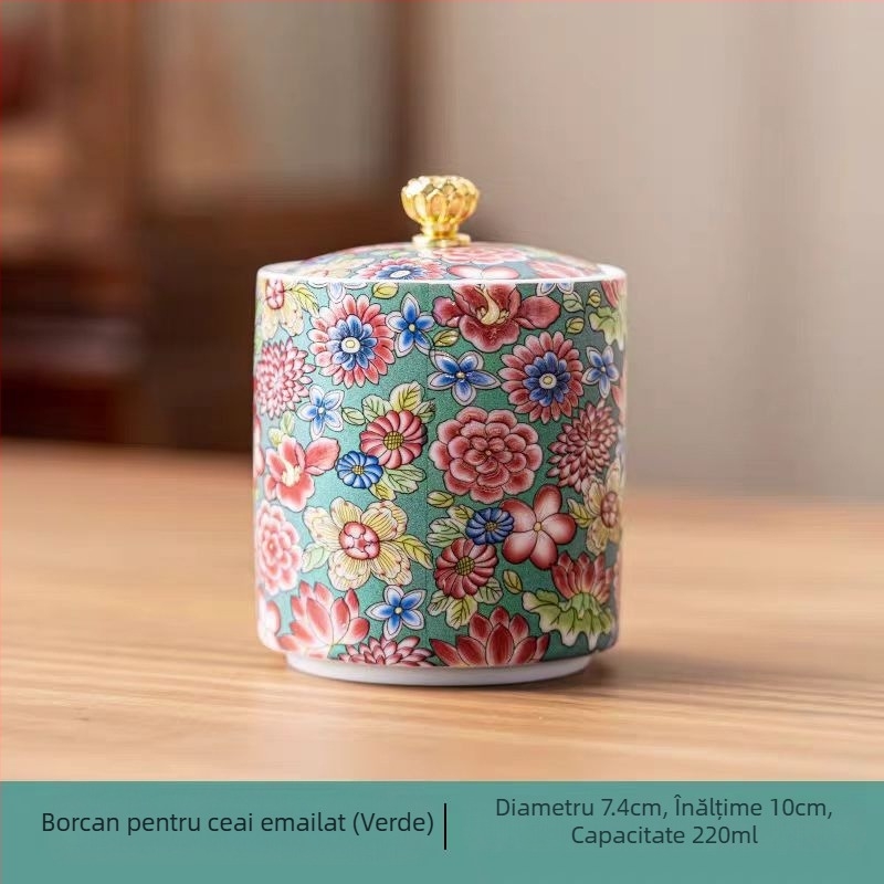 Furnizare directă din fabrică, cutii de ceai de culoare emailată, cutii mici sigilate din ceramică, stil palat, cutii de depozitare a ceaiului, cutii mici de ceai pentru cadouri