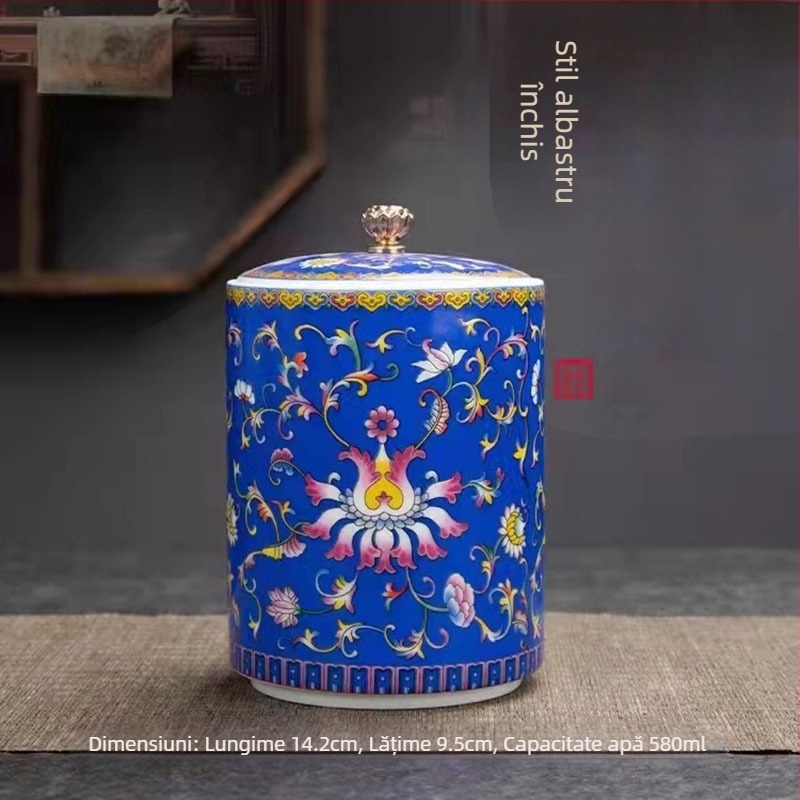 Furnizare directă din fabrică, cutii de ceai de culoare emailată, cutii mici sigilate din ceramică, stil palat, cutii de depozitare a ceaiului, cutii mici de ceai pentru cadouri