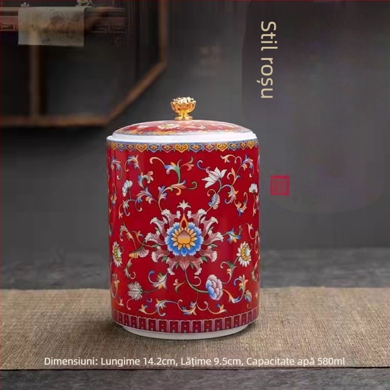 Furnizare directă din fabrică, cutii de ceai de culoare emailată, cutii mici sigilate din ceramică, stil palat, cutii de depozitare a ceaiului, cutii mici de ceai pentru cadouri