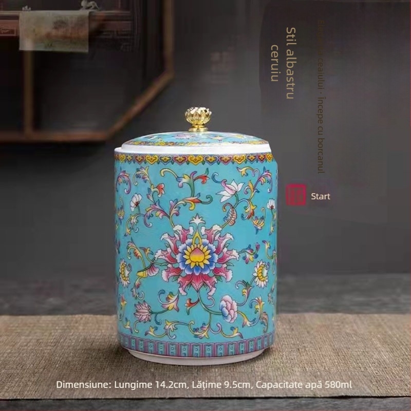 Furnizare directă din fabrică, cutii de ceai de culoare emailată, cutii mici sigilate din ceramică, stil palat, cutii de depozitare a ceaiului, cutii mici de ceai pentru cadouri