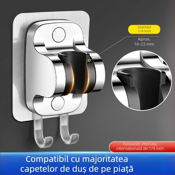 Suport de duș fără perforații, accesorii pentru cap de duș suspendat, bază reglabilă pentru cap de duș pentru baie, uscare de flori, artefact fix
