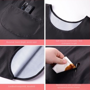 Șorț vestă pentru îngrășăminte, impermeabil și rezistent la ulei, pentru bucătărie, pentru femei, rezistent la murdărie, haine de lucru scurte și ușoare