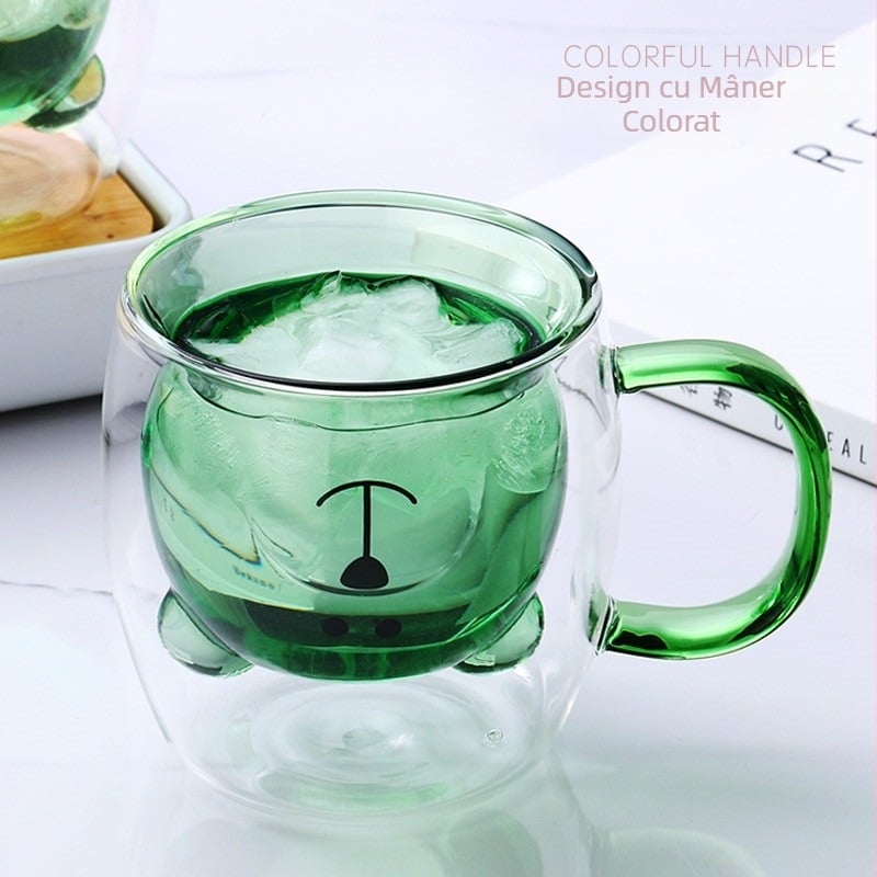 En-gros de desene animate drăguț ursuleț ceașcă de uz casnic colorat căptușeală cafea lapte ceașcă izolată dublă miel ceașcă