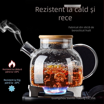 Sticlă cu valoare cromatică ridicată, cu mâner, ceainic rezistent la temperaturi ridicate, ceainic comercial cu corp drept, ceainic rece, ceainic rece, ceainic din sticlă