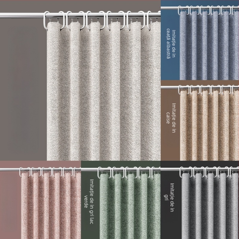 Furnizare directă din fabrică transfrontalieră, 230 g, perdea de duș din imitație de in îngroșată, impermeabilă și rezistentă la mucegai, perdea de duș din poliester, stoc gata pentru baie