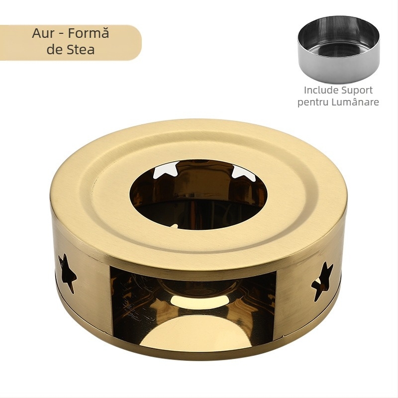 Încălzitor de ceai din oțel inoxidabil, bază de încălzire rotundă pentru lumânări DIY, încălzitor de ceai pentru exterior, încălzitor convenabil, en-gros