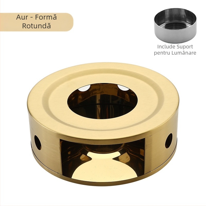 Încălzitor de ceai din oțel inoxidabil, bază de încălzire rotundă pentru lumânări DIY, încălzitor de ceai pentru exterior, încălzitor convenabil, en-gros