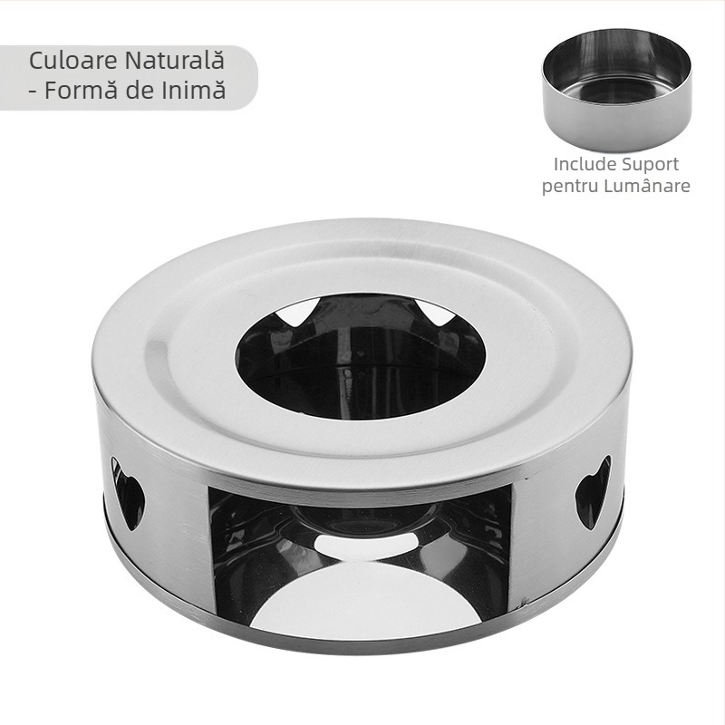 Încălzitor de ceai din oțel inoxidabil, bază de încălzire rotundă pentru lumânări DIY, încălzitor de ceai pentru exterior, încălzitor convenabil, en-gros