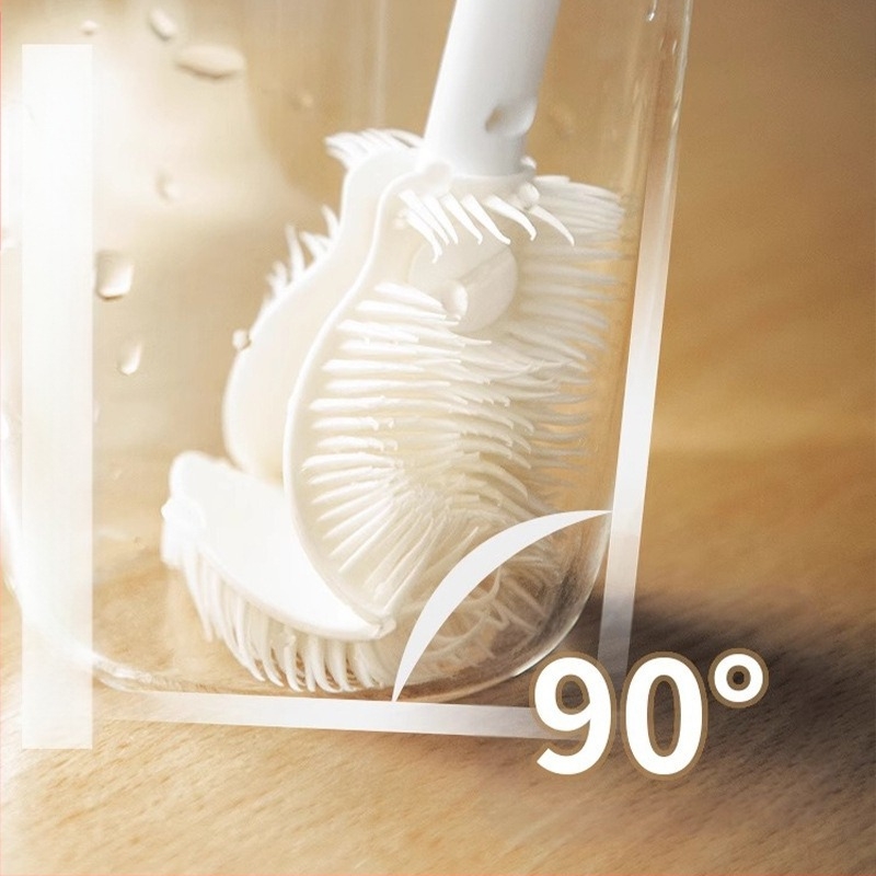 Perie de curățare cu mâner lung din silicon pentru ceașcă, perie pliabilă cu mâner lung, perie mică pentru ceașcă de apă, mașină de rupt ceașca de apă, perie specială de curățare a golurilor