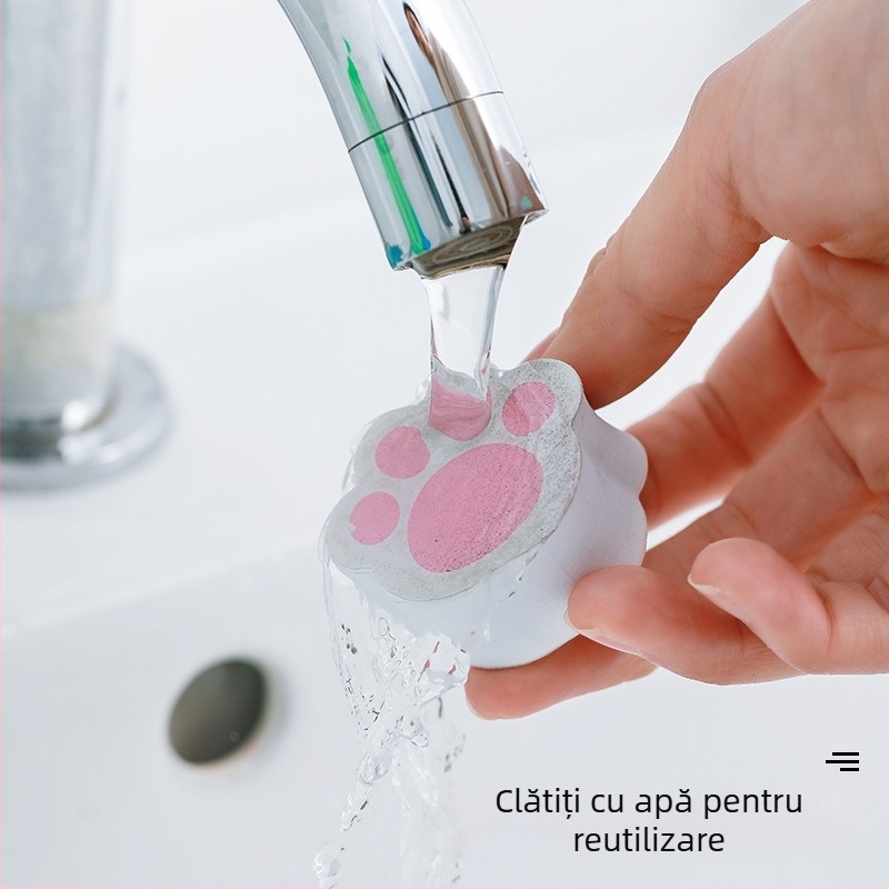 Burete nou cu gheare de pisică, decontaminare, ștergere magică, robinet de bucătărie, cadă, lavoar, decontaminare, curățare, ștergere suprafață oglindă