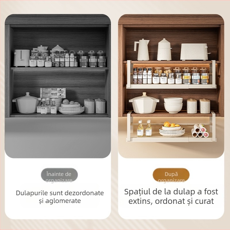 Retractabil bucătărie depozitare raft condimente depozitare artefacte dulap stratificat agățat coș dulap agățat dulap agățat raft