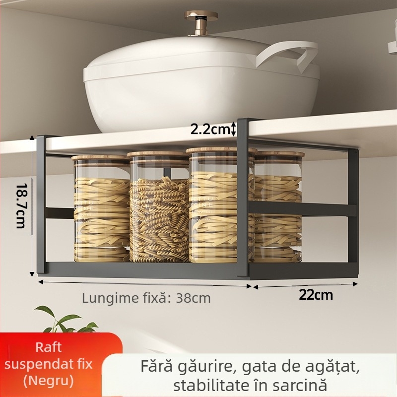 Retractabil bucătărie depozitare raft condimente depozitare artefacte dulap stratificat agățat coș dulap agățat dulap agățat raft