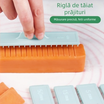Riglă de măsurat fursecuri, tăietor de biscuiți, controler pentru rulouri de tort, riglă de copt pentru uz casnic cu tăieturi groase, instrument pentru tăieturi groase