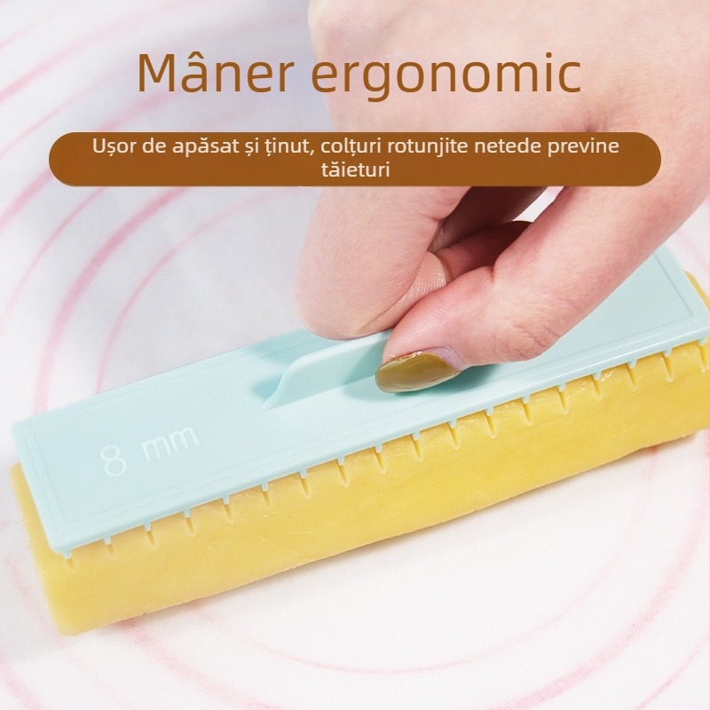 Riglă de măsurat fursecuri, tăietor de biscuiți, controler pentru rulouri de tort, riglă de copt pentru uz casnic cu tăieturi groase, instrument pentru tăieturi groase