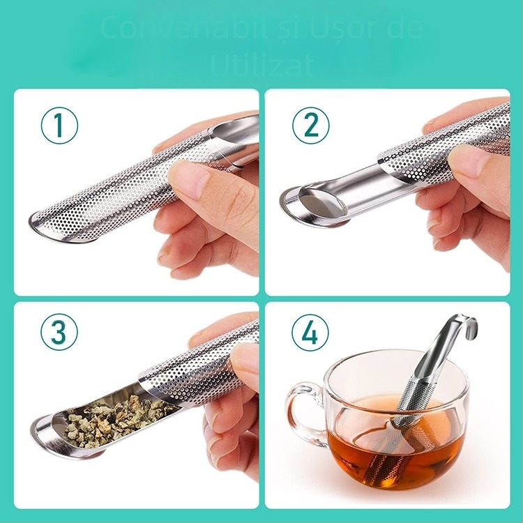 Țeavă creativă de scurgere a ceaiului din oțel inoxidabil 304, instrument de preparare a ceaiului, filtru de ceai, filtru de ceai en-gros