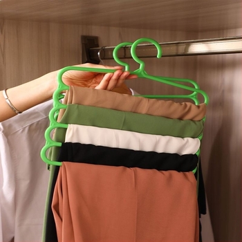 Cinci straturi pantaloni rack garderobă depozitare artefact îngroșat anti-alunecare umeraș depozitare rack pantaloni clip de uz casnic adult pantaloni agățat